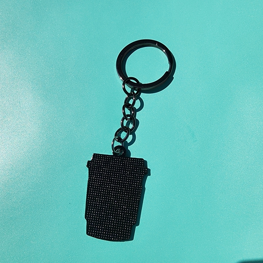 🎆 Coffee Cup Keychain | Cute Coffee Lover Gift | Metal Key Ring | OS - Picture 2 of 5